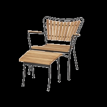 Mandalay marguerit loungestol med skammel - antracit