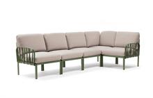 Loungesofa til haven i moduler - Nardi komodo agave med canvas sunbrella