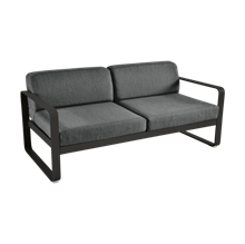 Fermob Bellevie loungesofa - sort stel med graphite hynder