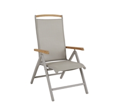 Brafab Andy positionsstol - Khaki/beige med teak armlæn 