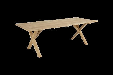 Brafab Brutus havebord - 200 x 95 cm - teak træ - hvidpigmenteret.