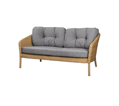 Cane-line Ocean Large 2 pers. sofa. lys natur - Dark grey hyndesæt 