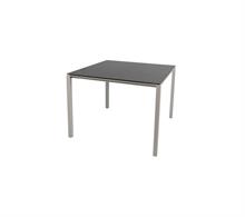Cane-line Pure havebord - Taupe med Nero black plade 100x100 cm 