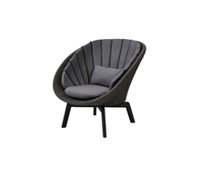 Cane-line Peacock loungestol i flet med sorte alu ben - dark grey