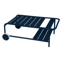 sofabord med hjul til haven - fermob luxembourg - deep blue