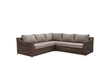 Brafab Glendon hjørnesofa - dark brown - All weather hynder 