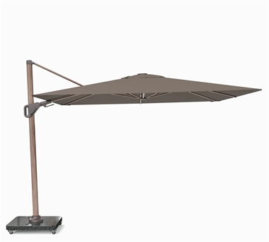 Platinum Nexus T2 hængeparasol 300x300cm - Mocha træ look - Havana stof