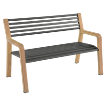 Fermob Somerset havebænk - Aluminium og Teak - sort