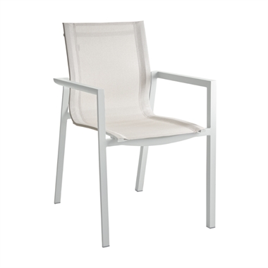 Brafab Delia havestol med armlæn - Stabelbar - Grå / off white 