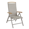 Brafab Andy positionsstol - Khaki/beige med teak armlæn 