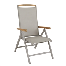 Brafab Andy positionsstol - Khaki/beige med teak armlæn 