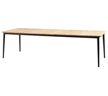 Cane-line core havebord 274x90 cm lava grå med teak