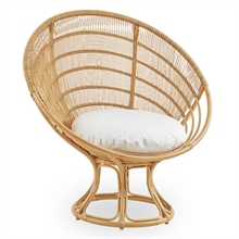 Sika-Design Luna loungestol i rattan - Inkl. sæde hynde i grp. b stof