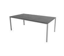 Havebord 200x100 lys grå med fossil black plade
