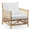 Sika-Design Caroline loungestol - lys natur rattan - inklusiv hyndesæt i grp B stof