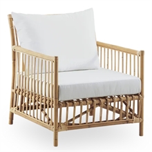 Sika-Design Caroline loungestol - lys natur rattan - inklusiv hyndesæt i grp B stof