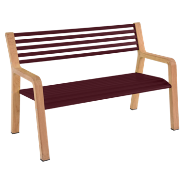Fermob Somerset havebænk i Aluminium og Teak - Black cherry